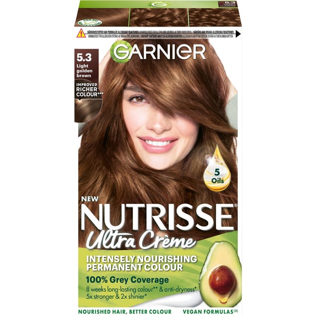 Garnier Nutrisse Ultra Créme Permanent Hårfärg för normalt hår 5.3 Light Golden Brown 1 st | Hårvård - Hårfärg - Permanent hårfärg | Apoteka