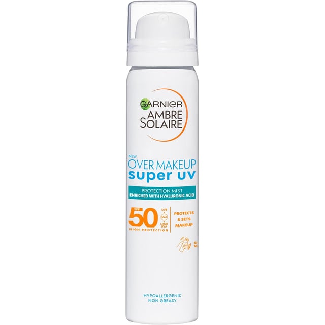 Garnier Ambre Solaire Super UV Over Makeup Protection Mist with Hyaluronic Acid SPF50+ 75 ml