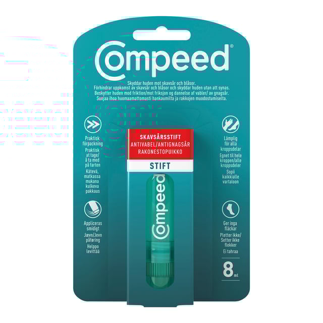 Compeed Anti Skavsår Stift 8 ml | Sår, bett & stick - Sår - Plåster - Skavsårsplåster,Hudvård - Hudbesvär - Skavsår,Hudvård - Händer & fötter - Skavsårsplåster | Apoteka