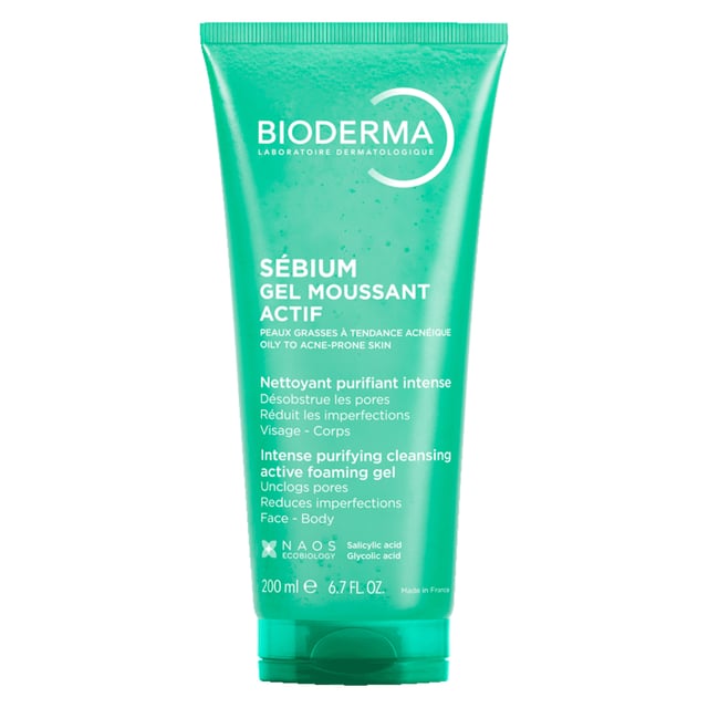 Bioderma Sebium Gel Moussant Actif 200 ml | Hudvård - Ansiktsvård - Ansiktsrengöring - Rengöringsgel | Apoteka
