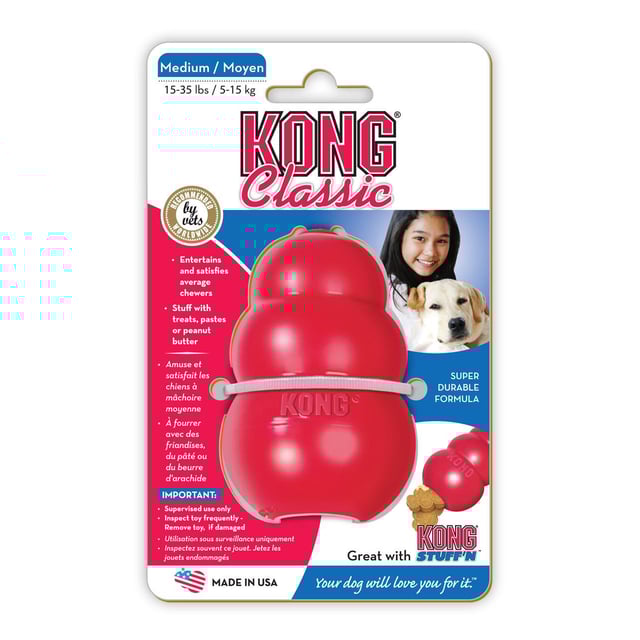 Kong Classic Tugg- och Aktivitetsleksak Medium Röd 1 st