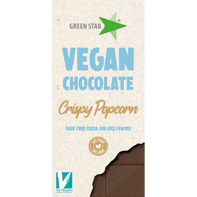 Green Star Vegan chocolate Crispy Popcorn 90 g | Mat & dryck - Snacks & godis - Choklad | Apoteka
