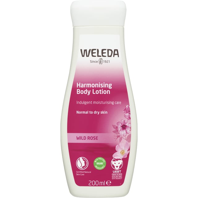 Weleda Wild Rose Harmonising Body Lotion 200ml | Hudvård - Hudvård för män - Kroppsvård för män - Duschtvål & bodylotion | Apoteka