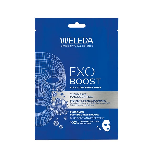 Weleda Exo Boost Collagen Sheet mask 20 ml | Hudvård - Ansiktsvård - Ansiktsmask - Sheet mask | Apoteka