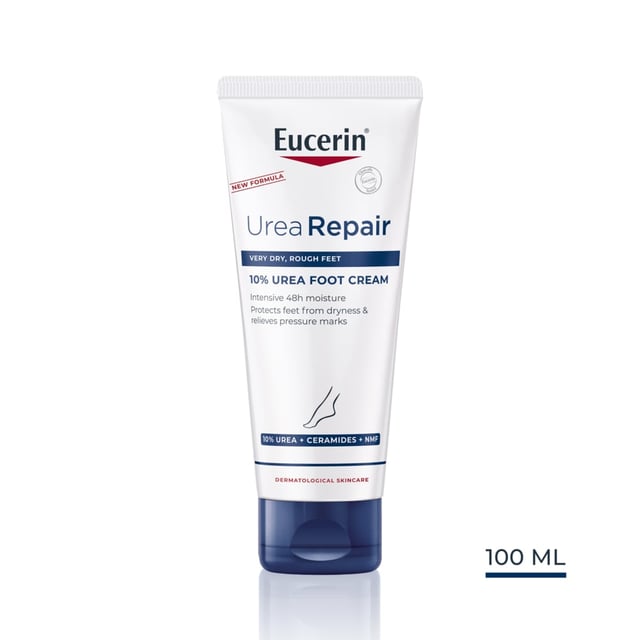 Eucerin UreaRepair 10% Urea Foot Cream 100 ml | Hudvård - Händer & fötter - Fotvård - Förhårdnader & sprickor,Hudvård - Händer & fötter - Fotvård - Fotkräm,Baby, barn & förälder - Hudvård för barn - Hudbesvär hos barn - Torr & irriterad hud hos barn | Apoteka