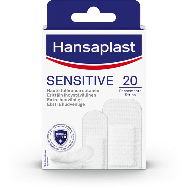 Hansaplast Sensitive Strips 20 st | Sår, bett & stick - Sår - Plåster - Universalplåster | Apoteka
