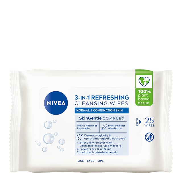 NIVEA Ansiktsservetter Refreshing Cleansing Wipes 25 st | Hudvård - Ansiktsvård - Ansiktsrengöring - Rengöringsservetter,Smink - Sminkborttagning | Apoteka
