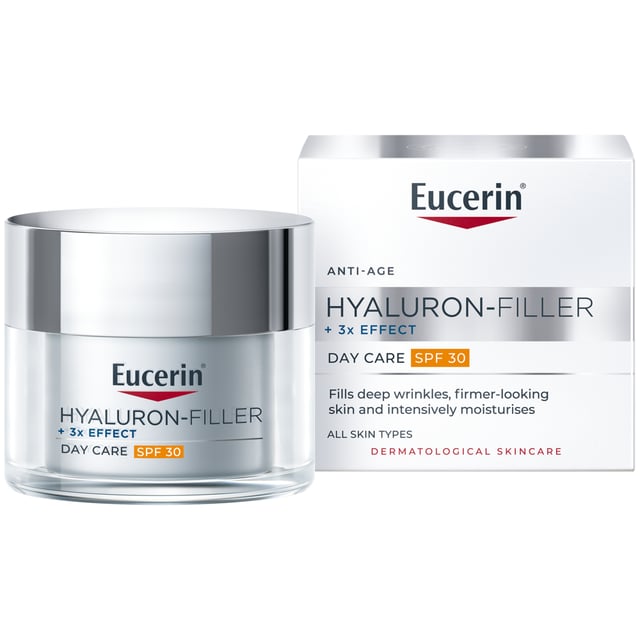 Eucerin Hyaluron-Filler + 3x Effect Day Care Dry Skin SPF30 50 ml | Hudvård - Ansiktsvård - Ansiktskräm - Dagkräm med SPF,Hudvård - Ansiktsvård - Anti-age - Anti-age-kräm,Hudvård - Ansiktsvård - Ansiktskräm - Dagkräm | Apoteka