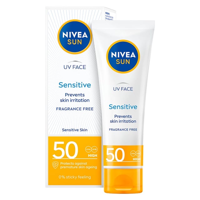 NIVEA SUN Solkräm ansikte UV Face Sensitive Cream SPF50 50 ml | Hudvård - Solskydd - Solskydd för ansikte | Apoteka