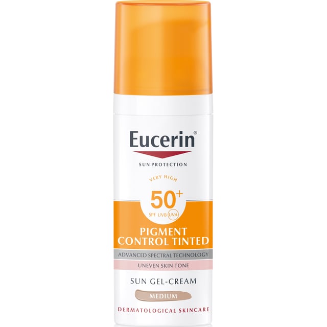 Eucerin Sun Pigment Control Tinted Sun-Gel-Cream SPF50+ Medium 50 ml | Hudvård - Solskydd - Solskydd för ansikte | Apoteka