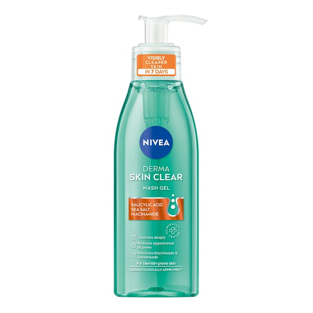 NIVEA Ansiktsrengöring Derma Skin Clear Wash Gel 150 ml | Hudvård - Ansiktsvård - Ansiktsrengöring - Rengöringsgel | Apoteka