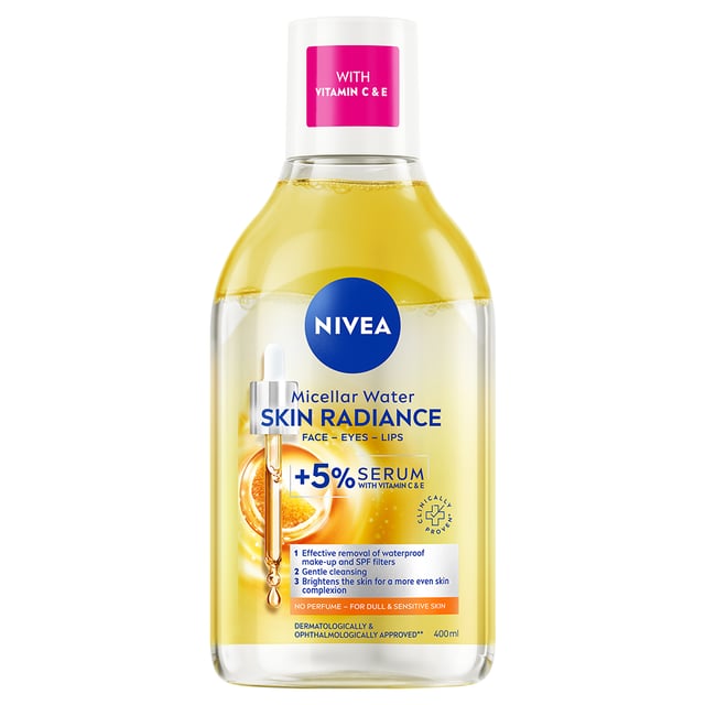 NIVEA Micellärvatten Micellar Water Skin Radiance +5% serum 400 ml | Hudvård - Ansiktsvård - Ansiktsrengöring - Micellärvatten | Apoteka