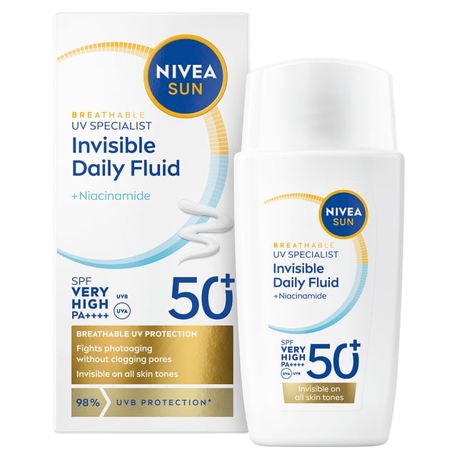 NIVEA SUN Solkräm ansikte UV Face Invisible Daily Fluid SPF50+ 40 ml