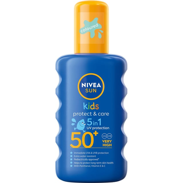NIVEA SUN Protect & Care Kids Sun Spray SPF 50+ 200 ml | Baby, barn & förälder - Solskydd för barn - Solkräm för barn | Apoteka