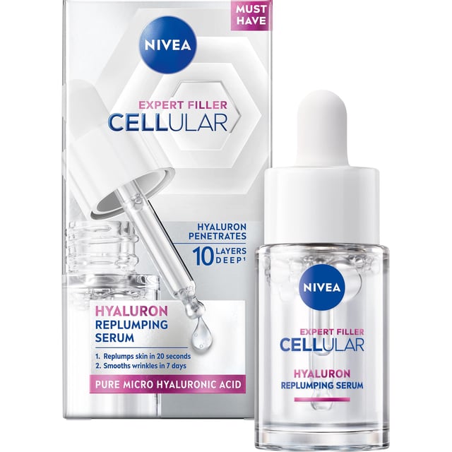 NIVEA Cellular Expert Filler Hyaluron Replumping Serum 15 ml | Hudvård - Ansiktsvård - Serum - Hyaluronsyraserum,Hudvård - Ansiktsvård - Serum - Återfuktande serum | Apoteka