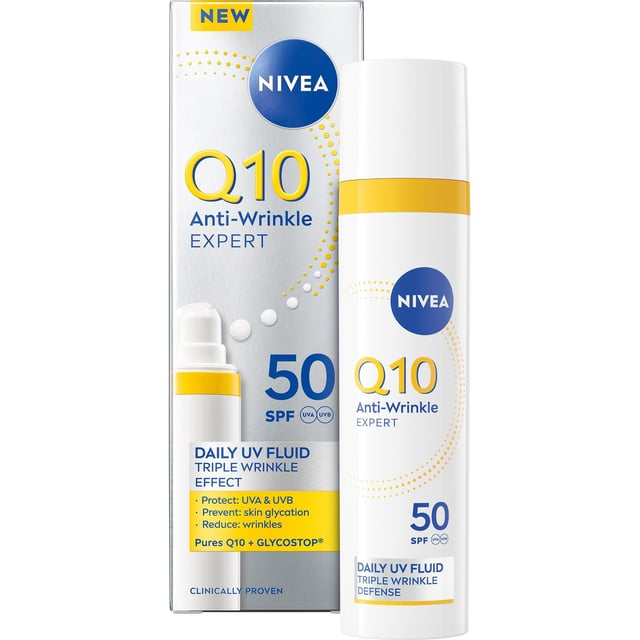 NIVEA Q10 Anti-Wrinkle Expert Daily UV Fluid SPF50 40 ml | Hudvård - Ansiktsvård - Anti-age - Anti-age-kräm,Hudvård - Solskydd - Solskydd för ansikte | Apoteka