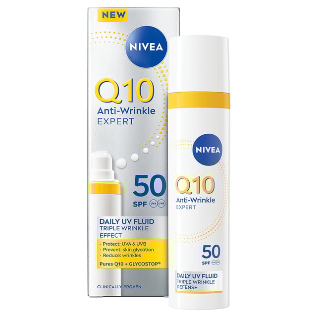 NIVEA Q10 Anti-Wrinkle Expert Daily UV Fluid SPF50 40 ml | Hudvård - Ansiktsvård - Anti-age - Anti-age-kräm,Hudvård - Solskydd - Solskydd för ansikte | Apoteka