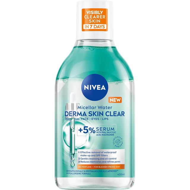 NIVEA Micellar Water Derma Skin Clear 400 ml | Hudvård - Ansiktsvård - Serum - Niacinamidserum,Hudvård - Ansiktsvård - Ansiktsrengöring - Micellärvatten | Apoteka