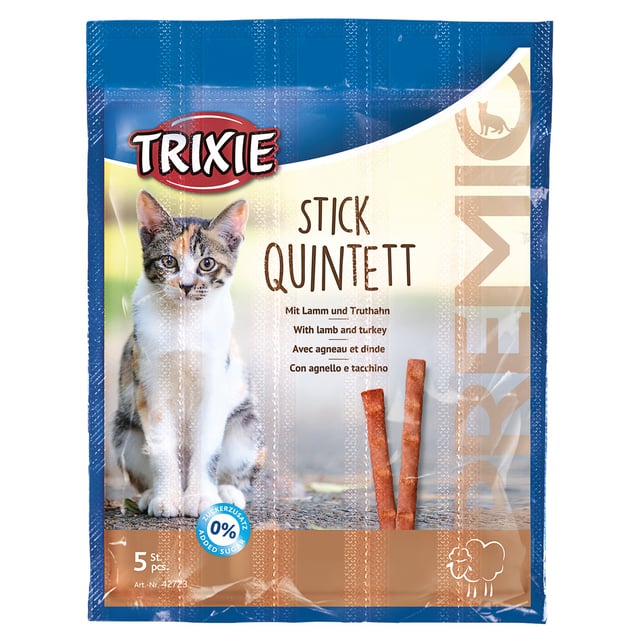 TRIXIE PREMIO Stick Quintett Lamm & Kalkon 5x5 g | Djur - Djurgodis - Kattgodis & kattgräs | Apoteka