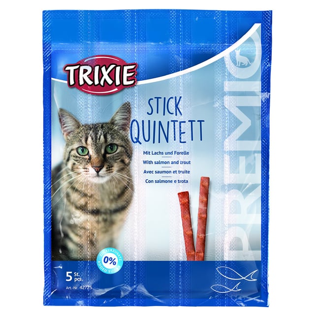 Trixie PREMIO Stick Quintett Lax & Öring 5-pack | Djur - Djurgodis - Kattgodis & kattgräs | Apoteka