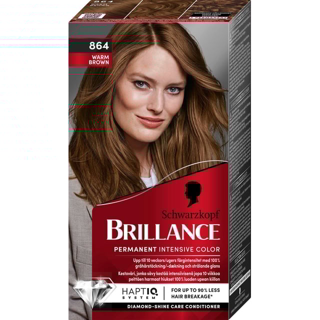 Schwarzkopf Brillance Hårfärg 864 Varm Brun | Hårvård - Hårfärg - Permanent hårfärg | Apoteka