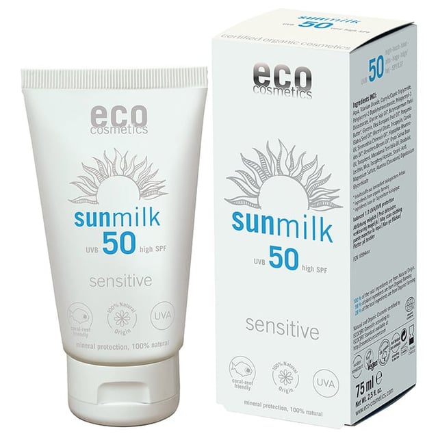 Eco Cosmetics Sun Milk SPF50 Sensitive 75 ml | Hudvård - Solskydd - Solskydd för kroppen | Apoteka