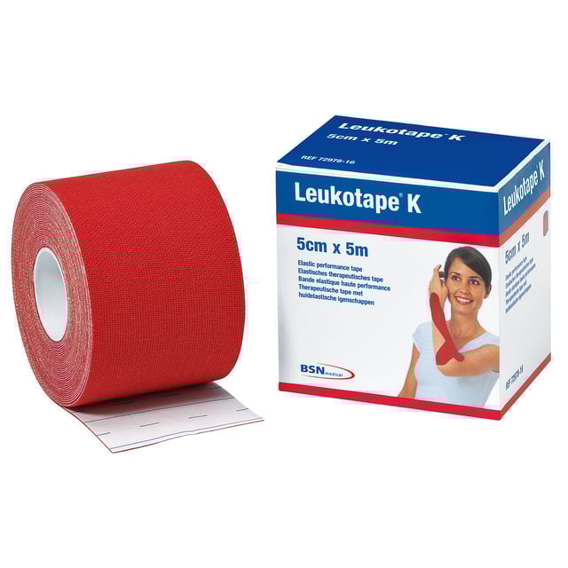 Leukotape K Elastisk kinesiotejp 5 cm röd 1 st | Träning - Sportskador & skydd - Sporttejp | Apoteka