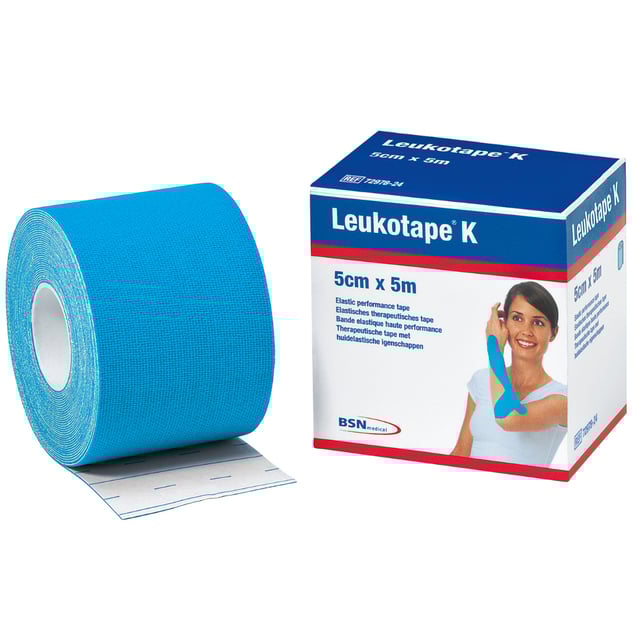 Leukotape K Elastisk Kinesiotejp 5cm x 5m Blå 1 st | Träning - Sportskador & skydd - Sporttejp | Apoteka