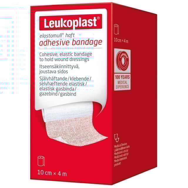 Leukoplast Elastomull Haft Självhäftande Gasbinda 10cm x 4m | Sår, bett & stick - Sår - Bandage | Apoteka