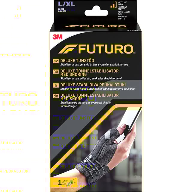 Futuro Deluxe Tumstöd Svart L/XL 1 st | Träning - Sportskador & skydd - Handledsstöd | Apoteka