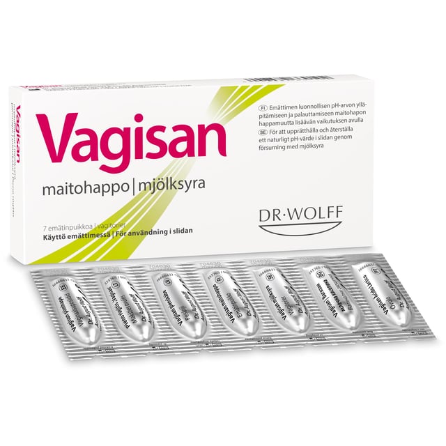 Vagisan Mjölksyra Vagitorer 7st | Intimvård - Underlivsbesvär - Torra slemhinnor | Apoteka