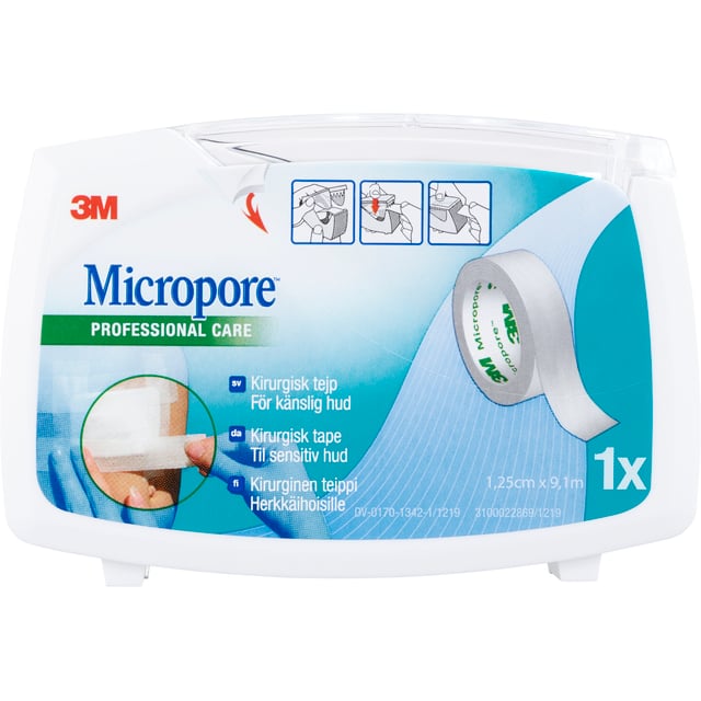 Micropore Kirurgisk Tejp Vit 1,25cm x 9,1m 1 st | Sår, bett & stick - Sår - Kirurgtejp | Apoteka