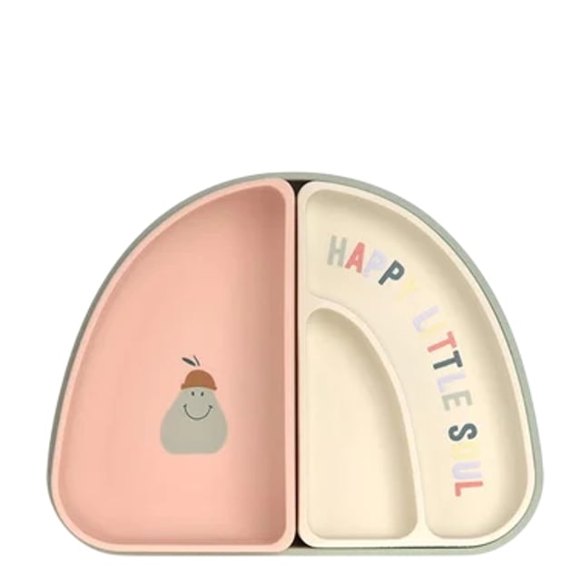 Lässig Happy Fruits Cherry Tallrik med Fack Silikon 3 delar | Baby, barn & förälder - Mata - Barntallrikar & barnbestick | Apoteka