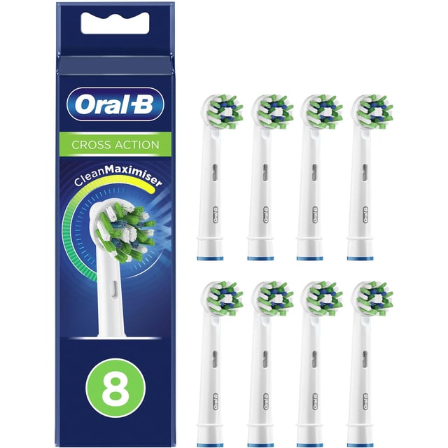 Oral-B Cross Action Tandborsthuvuden 8-pack | Munvård - Tandborste - Tandborsthuvud | Apoteka