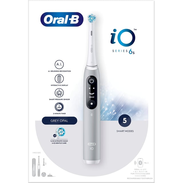 Oral-B iO6S Eltandborste Grå 1 st