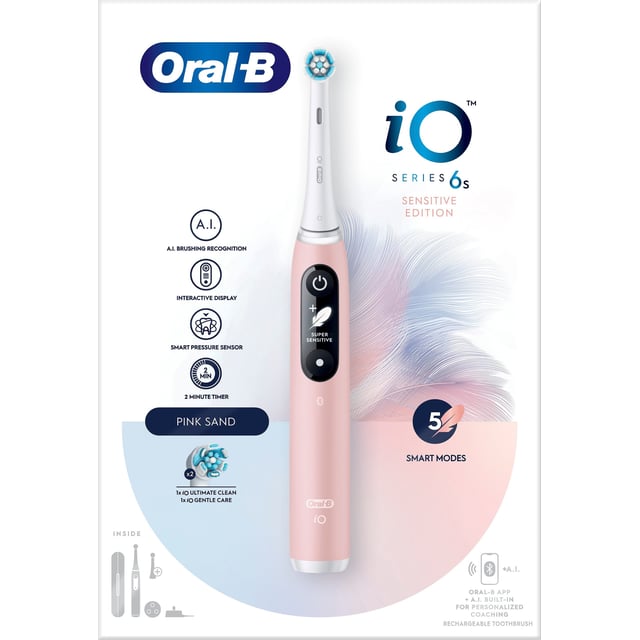 Oral-B iO6S Eltandborste Rosa 1 st sensetive edition | Munvård - Tandborste - Eltandborste | Apoteka