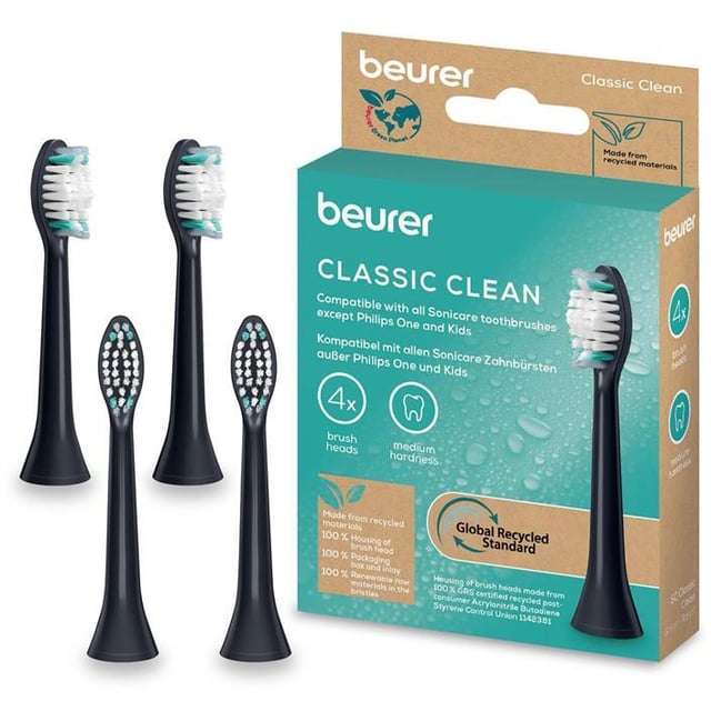 Beurer SC Classic Clean Brush Heads 4-pack | Munvård - Tandborste - Tandborsthuvud,Munvård - Tandborste - Eltandborste | Apoteka