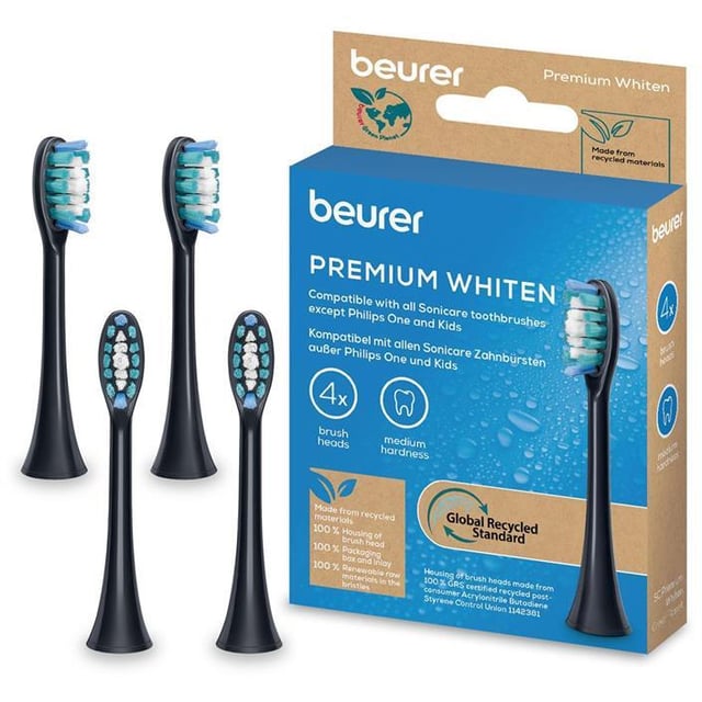 Beurer SC Premium Whiten Brush Heads 4-pack | Munvård - Tandborste - Tandborsthuvud,Munvård - Tandborste - Eltandborste | Apoteka