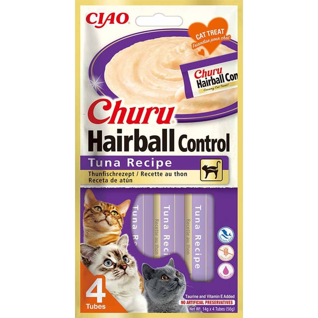 Churu Hairball Control Tuna 4 st | Djur - Mage & tarm för djur - Magproblem & diarré hos katter,Djur - Djurfoder & tillskott - Tillskott för mage & tarm,Djur - Djurgodis - Kattgodis & kattgräs,Djur - Djurfoder & tillskott - Foder & fodertillskott | Apoteka
