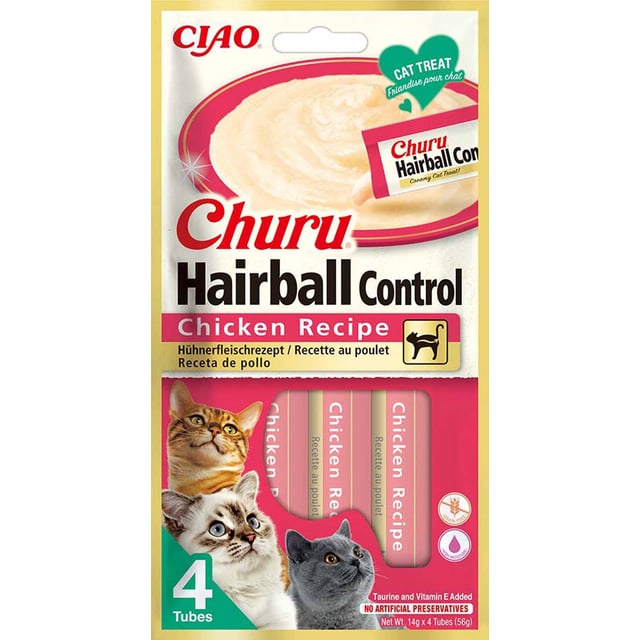 Churu Hairball Control Chicken 4 st | Djur - Mage & tarm för djur - Magproblem & diarré hos katter,Djur - Djurfoder & tillskott - Tillskott för mage & tarm,Djur - Djurgodis - Kattgodis & kattgräs | Apoteka