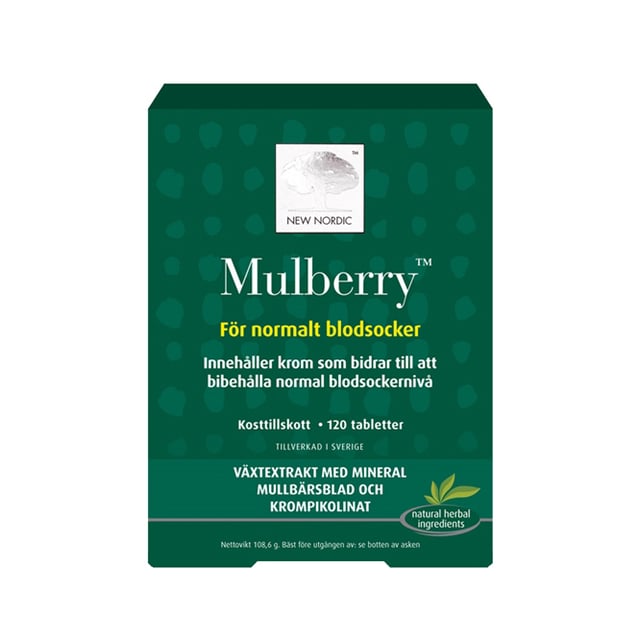 New Nordic Mulberry 120 tabletter | Vitaminer & kosttillskott - Vitaminer & mineraler - Krom,Viktkontroll - Viktminskning | Apoteka