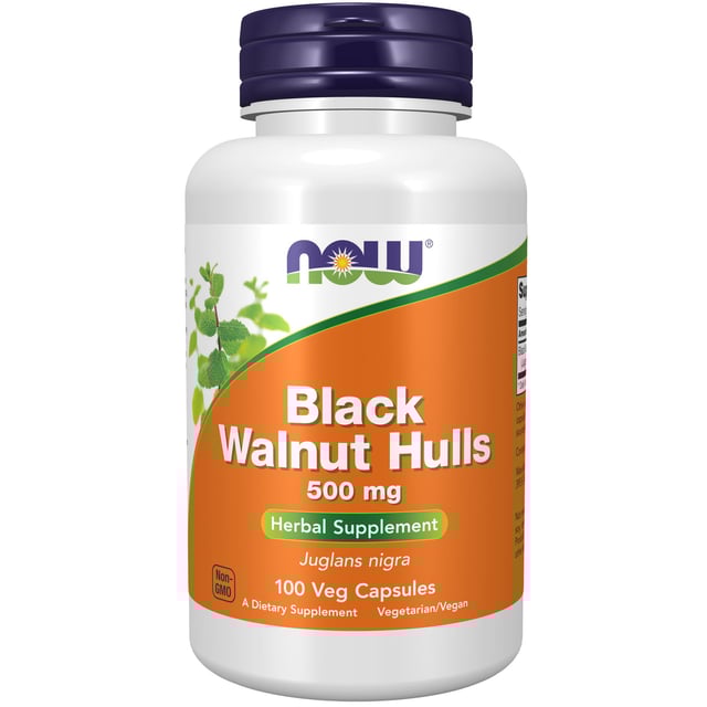 Now Black Walnut Hulls 500 mg 100 kapslar | Vitaminer & kosttillskott - Växtbaserade kosttillskott | Apoteka