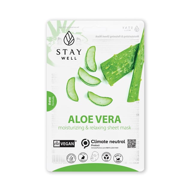 STAY Well Vegan Sheet Mask Aloe 20 g | Hudvård - Ansiktsvård - Ansiktsmask - Sheet mask | Apoteka