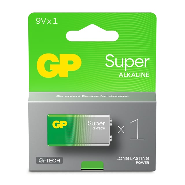 GP Super Alkaline 9V-batteri 1604A/6LF22 1 st | Hjälpmedel & säkerhet - Batterier | Apoteka
