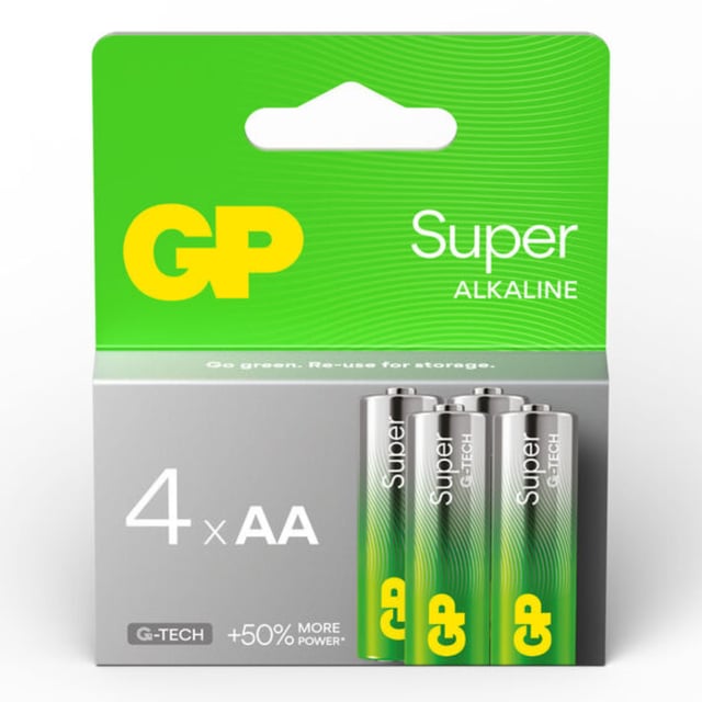 GP Batteries Super Alkaline AA paper box 4 st | Hjälpmedel & säkerhet - Batterier | Apoteka