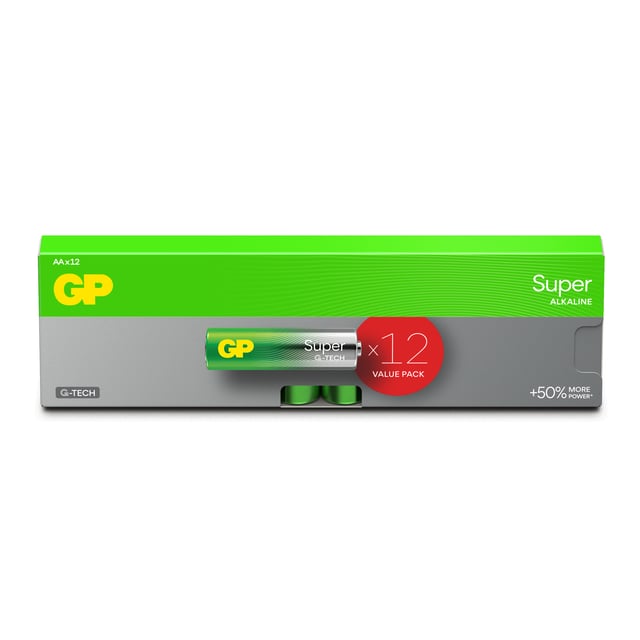 GP Super Alkaline AA 15A/LR6 Batterier 12-pack | Hjälpmedel & säkerhet - Batterier | Apoteka