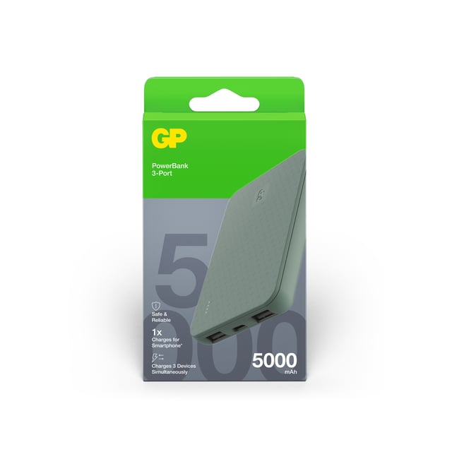 GP Batteries Powerbank Plus 5000mAh Grå | Hjälpmedel & säkerhet - Praktiska hjälpmedel | Apoteka