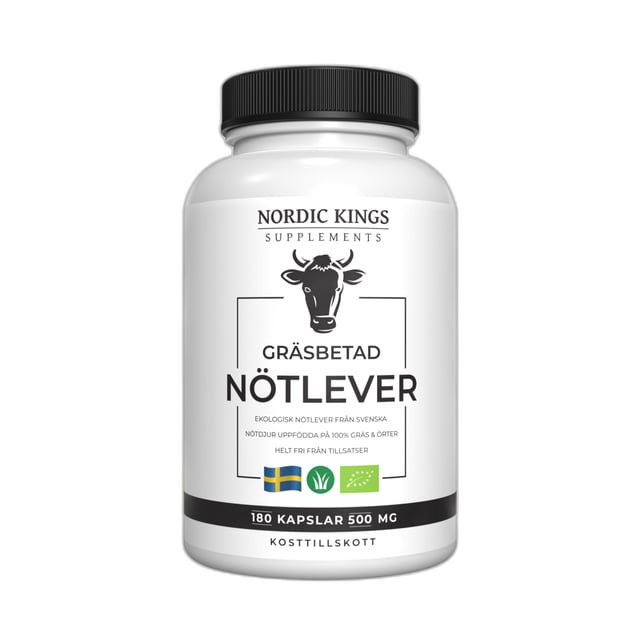 Nordic Kings Gräsbetad Nötlever EKO 180 kapslar | Vitaminer & kosttillskott - Animalier | Apoteka