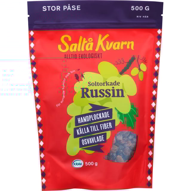 Saltå Kvarn Russin 500 g | Mat & dryck - Skafferi - Torkad frukt, nötter & frön,Mat & dryck - Snacks & godis - Naturgodis | Apoteka