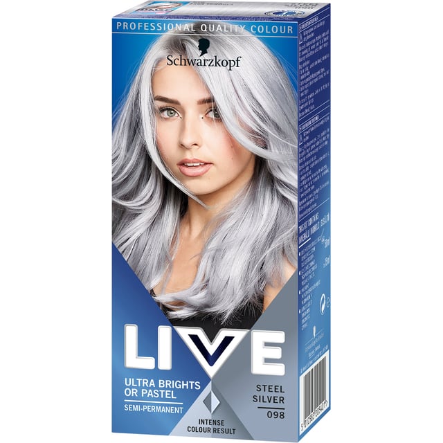 Schwarzkopf LIVE Ultra Bright Or Pastell 098 Steel Silver | Hårvård - Hårfärg - Permanent hårfärg | Apoteka